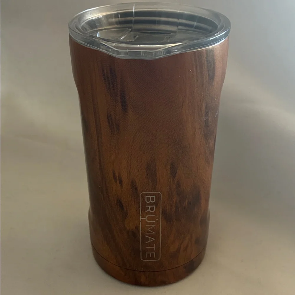 BrüMate Wood Grain Tumbler Insulated Walnut Bottle Cooler in Stylish Wood Grain
